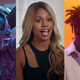 Michaela Coel in I May Destroy You (2020); Laverne Cox in Disclosure (2020); Chika performs during the Pandora LIVE Countdown to the GRAMMY Awards on March 11, 2021.